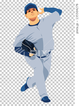 野球選手「ピッチャー」 135504276
