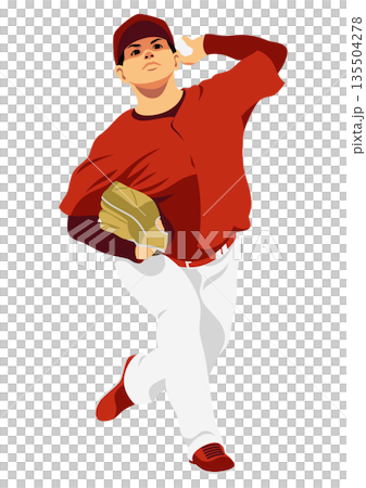 野球選手「ピッチャー」 135504278