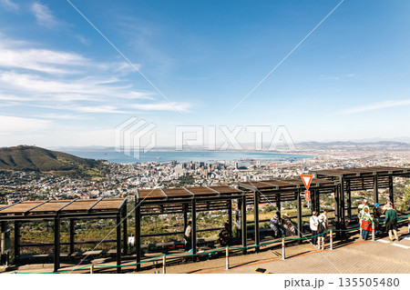 View on Cape Town from entrance to Table Mountain cable car. South Africa View on Cape Town from entrance to Table Mountain cable car. South Africa 135505480