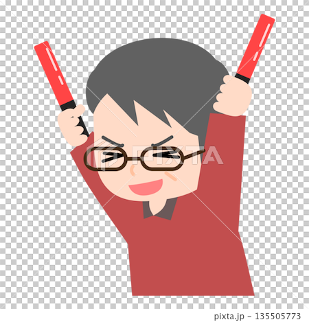 圖：一名男子正在為他最喜歡的偶像加油 135505773