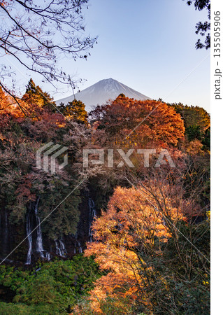 富士宮の美しく壮大な白糸の滝の風景 135505906