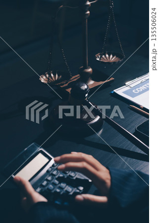 Consultation and conference of professional businesswoman and Male lawyers working and discussion having at law firm in office. Concepts of law, Judge gavel with scales of justice Consultation and conference of professional businesswoman and Male lawyers working and discussion having at law firm in office. Concepts of law, Judge gavel with scales of justice 135506024