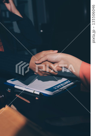 Consultation and conference of professional businesswoman and Male lawyers working and discussion having at law firm in office. Concepts of law, Judge gavel with scales of justice Consultation and conference of professional businesswoman and Male lawyers working and discussion having at law firm in office. Concepts of law, Judge gavel with scales of justice 135506046