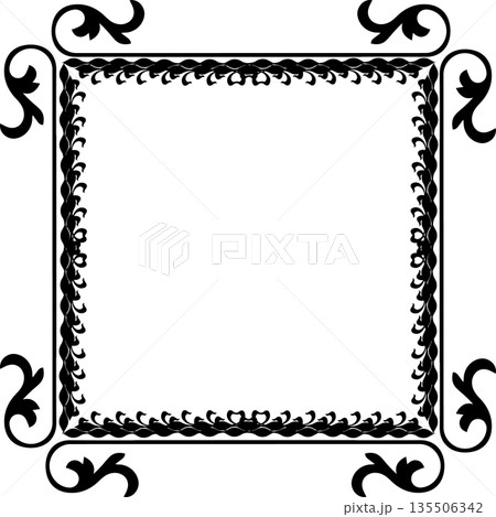 Vintage black decorative vector frame in Gothic style - elegant vector frame on white background, EPS10, hallowen, crismes. Vintage black decorative vector frame in Gothic style - elegant vector frame on white background, EPS10, hallowen, crismes. 135506342