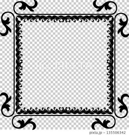 Vintage black decorative vector frame in Gothic style - elegant vector frame on white background, EPS10, hallowen, crismes. Vintage black decorative vector frame in Gothic style - elegant vector frame on white background, EPS10, hallowen, crismes. 135506342