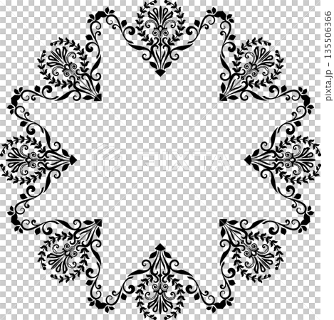 Vintage black decorative vector frame in Gothic style - elegant vector frame on white background, EPS10, hallowen, crismes. 135506366