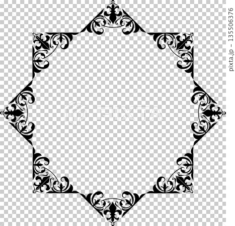 Vintage black decorative vector frame in Gothic style - elegant vector frame on white background, EPS10, hallowen, crismes. 135506376