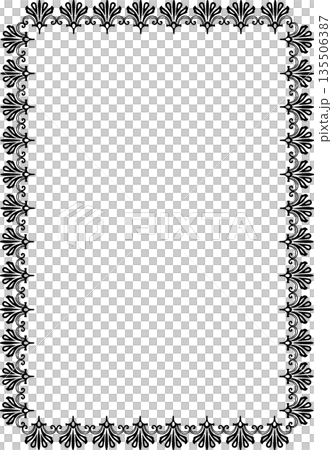 Vintage black decorative vector frame in Gothic style - elegant vector frame on white background, EPS10, hallowen, crismes. 135506387