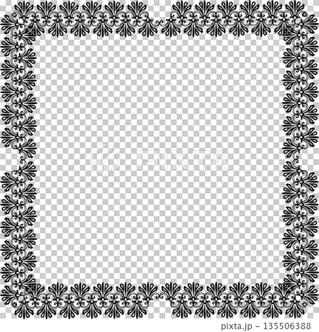 Vintage black decorative vector frame in Gothic style - elegant vector frame on white background, EPS10, hallowen, crismes. 135506388