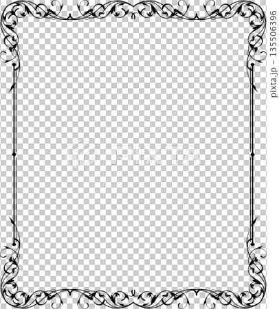 Vintage black decorative vector frame in Gothic style - elegant vector frame on white background, EPS10, hallowen, crismes. Vintage black decorative vector frame in Gothic style - elegant vector frame on white background, EPS10, hallowen, crismes. 135506396
