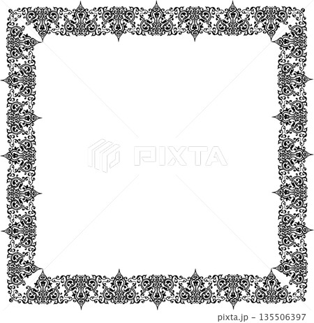 Vintage black decorative vector frame in Gothic style - elegant vector frame on white background, EPS10, hallowen, crismes. 135506397