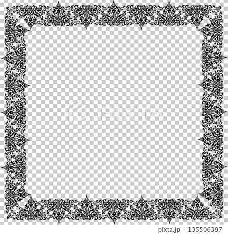 Vintage black decorative vector frame in Gothic style - elegant vector frame on white background, EPS10, hallowen, crismes. 135506397