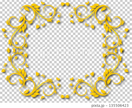 Vintage gold decorative vector frame in Gothic style - elegant vector frame on white background, EPS10, hallowen, crismes. 135506423