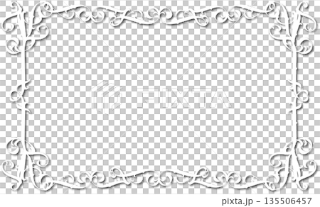 Vintage white decorative vector frame in Gothic style - elegant vector frame on white background, EPS10, hallowen, crismes. Vintage white decorative vector frame in Gothic style - elegant vector frame on white background, EPS10, hallowen, crismes. 135506457