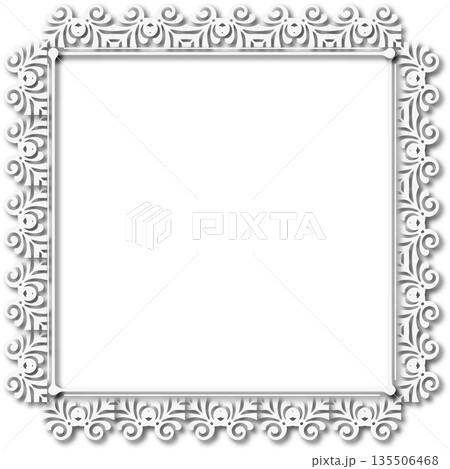 Vintage white decorative vector frame in Gothic style - elegant vector frame on white background, EPS10, hallowen, crismes. Vintage white decorative vector frame in Gothic style - elegant vector frame on white background, EPS10, hallowen, crismes. 135506468