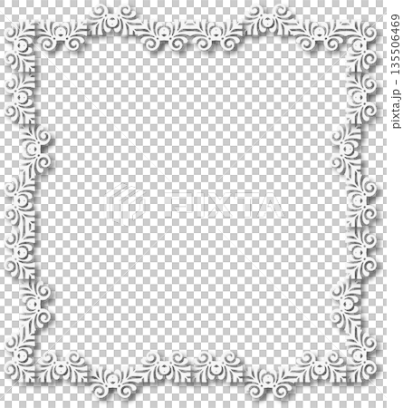 Vintage white decorative vector frame in Gothic style - elegant vector frame on white background, EPS10, hallowen, crismes. Vintage white decorative vector frame in Gothic style - elegant vector frame on white background, EPS10, hallowen, crismes. 135506469