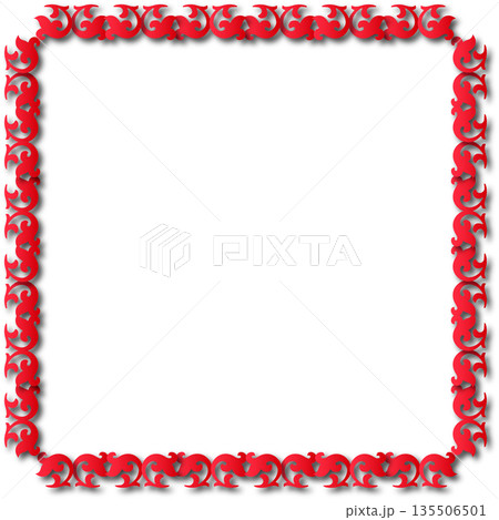 Vintage red decorative vector frame in Gothic style - elegant vector frame on white background, EPS10, hallowen, crismes. 135506501