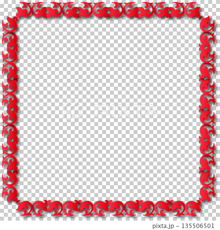 Vintage red decorative vector frame in Gothic style - elegant vector frame on white background, EPS10, hallowen, crismes. 135506501