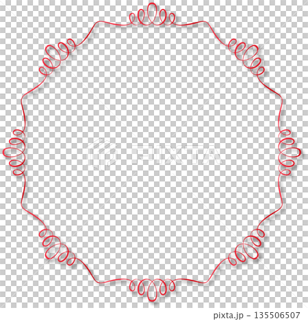 Vintage red decorative vector frame in Gothic style - elegant vector frame on white background, EPS10, hallowen, crismes. 135506507