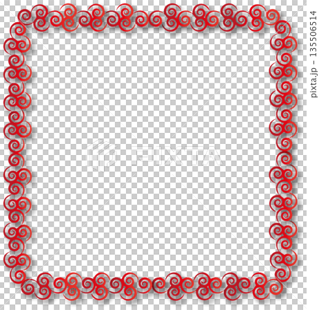 Vintage red decorative vector frame in Gothic style - elegant vector frame on white background, EPS10, hallowen, crismes. 135506514