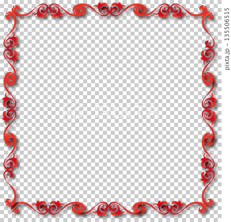 Vintage red decorative vector frame in Gothic style - elegant vector frame on white background, EPS10, hallowen, crismes. 135506515