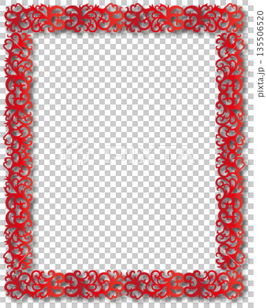 Vintage red decorative vector frame in Gothic style - elegant vector frame on white background, EPS10, hallowen, crismes. 135506520