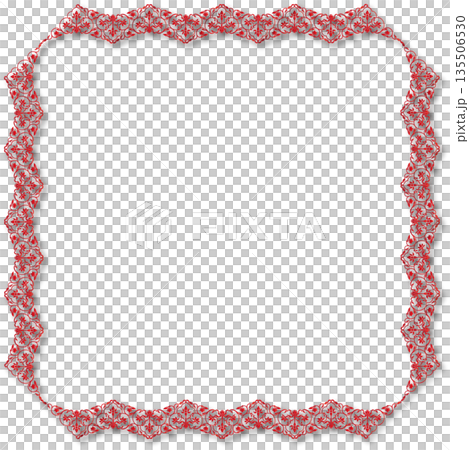 Vintage red decorative vector frame in Gothic style - elegant vector frame on white background, EPS10, hallowen, crismes. 135506530