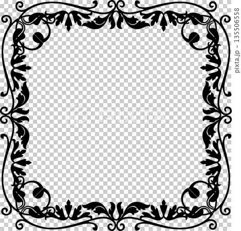 Vintage decorative vector frame in gothic style - elegant black vector frame on white background, EPS10, halloween, christmas. Vintage decorative vector frame in gothic style - elegant black vector frame on white background, EPS10, halloween, christmas. 135506558