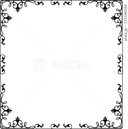 Vintage decorative vector frame in gothic style - elegant black vector frame on white background, EPS10, halloween, christmas. 135506560