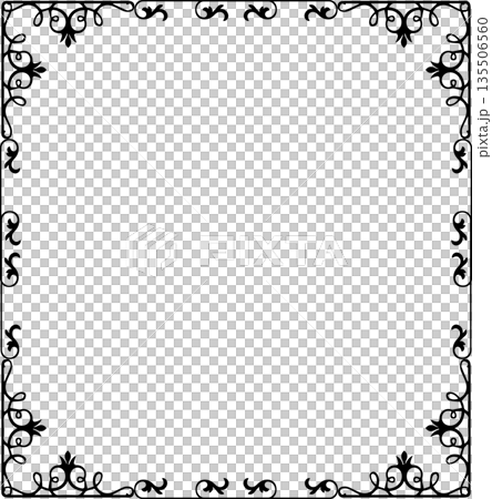 Vintage decorative vector frame in gothic style - elegant black vector frame on white background, EPS10, halloween, christmas. 135506560