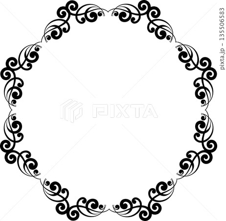 Vintage decorative vector frame in gothic style - elegant black vector frame on white background, EPS10, halloween, christmas. 135506583