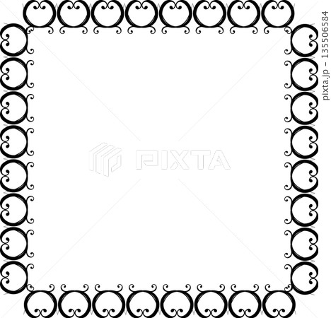 Vintage decorative vector frame in gothic style - elegant black vector frame on white background, EPS10, halloween, christmas. 135506584