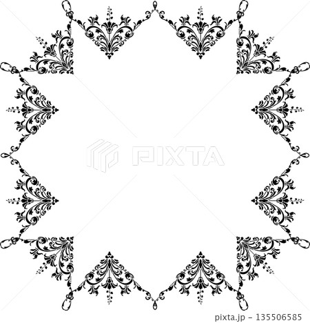 Vintage decorative vector frame in gothic style - elegant black vector frame on white background, EPS10, halloween, christmas. Vintage decorative vector frame in gothic style - elegant black vector frame on white background, EPS10, halloween, christmas. 135506585