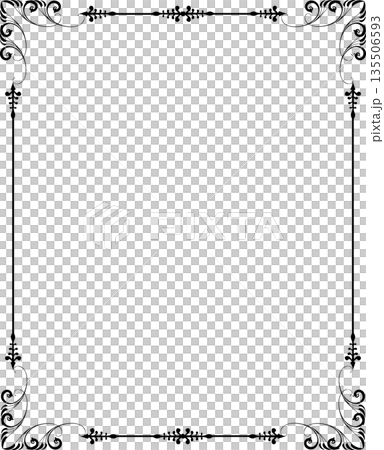 Vintage decorative vector frame in gothic style - elegant black vector frame on white background, EPS10, halloween, christmas. Vintage decorative vector frame in gothic style - elegant black vector frame on white background, EPS10, halloween, christmas. 135506593