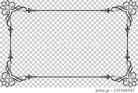 Vintage decorative vector frame in gothic style - elegant black vector frame on white background, EPS10, halloween, christmas. 135506597