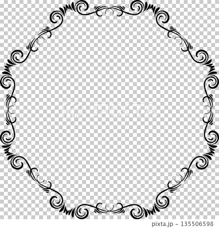 Vintage decorative vector frame in gothic style - elegant black vector frame on white background, EPS10, halloween, christmas. 135506598