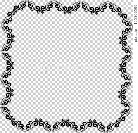 Vintage decorative vector frame in gothic style - elegant black vector frame on white background, EPS10, halloween, christmas. 135506599