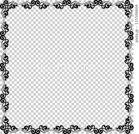 Vintage decorative vector frame in gothic style - elegant black vector frame on white background, EPS10, halloween, christmas. 135506604