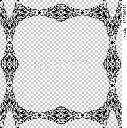 Vintage decorative vector frame in gothic style - elegant black vector frame on white background, EPS10, halloween, christmas. Vintage decorative vector frame in gothic style - elegant black vector frame on white background, EPS10, halloween, christmas. 135506611