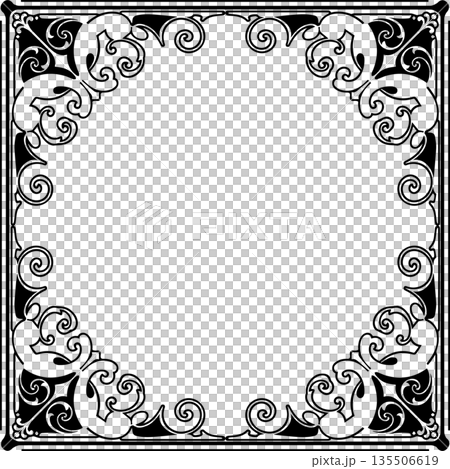 Vintage decorative vector frame in gothic style - elegant black vector frame on white background, EPS10, halloween, christmas. Vintage decorative vector frame in gothic style - elegant black vector frame on white background, EPS10, halloween, christmas. 135506619