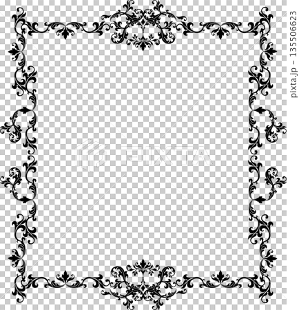 Vintage decorative vector frame in gothic style - elegant black vector frame on white background, EPS10, halloween, christmas. Vintage decorative vector frame in gothic style - elegant black vector frame on white background, EPS10, halloween, christmas. 135506623