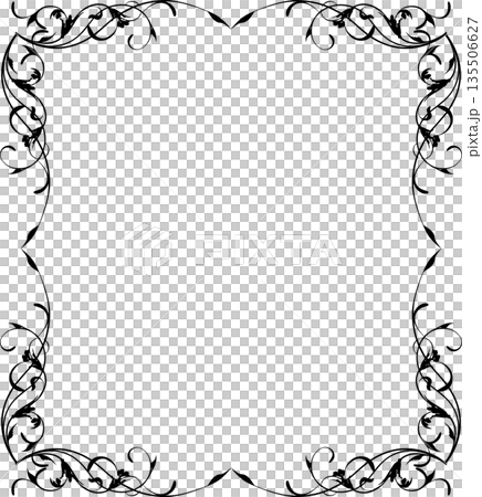 Vintage decorative vector frame in gothic style - elegant black vector frame on white background, EPS10, halloween, christmas. Vintage decorative vector frame in gothic style - elegant black vector frame on white background, EPS10, halloween, christmas. 135506627