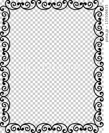 Vintage decorative vector frame in gothic style - elegant black vector frame on white background, EPS10, halloween, christmas. 135506635
