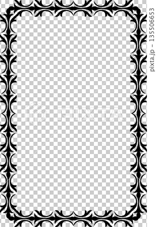 Vintage decorative vector frame in gothic style - elegant black vector frame on white background, EPS10, halloween, christmas. 135506653