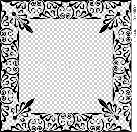 Vintage decorative vector frame in gothic style - elegant black vector frame on white background, EPS10, halloween, christmas. 135506657