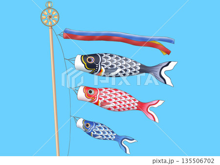 青空を泳ぐ鯉のぼり 135506702