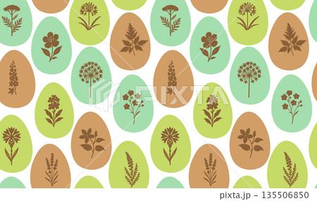 Seamless Easter egg background. hand drawn. Not AI, Vector illustration. Seamless Easter egg background. hand drawn. Not AI, Vector illustration. 135506850