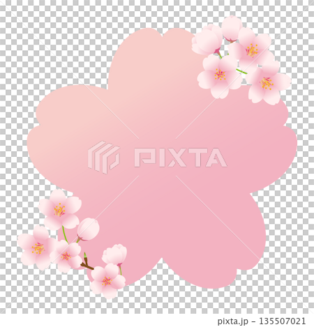 Cherry blossom petal frame material decorated with cherry blossom flowers. Cherry blossom petal frame material decorated with cherry blossom flowers. 135507021