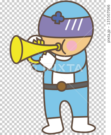 英雄人物吹奏小號 | 銅管樂隊素材 135507066