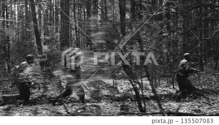Historical Re-enactment Black And White . American Soldiers Of U Historical Re-enactment Black And White . American Soldiers Of U 135507083